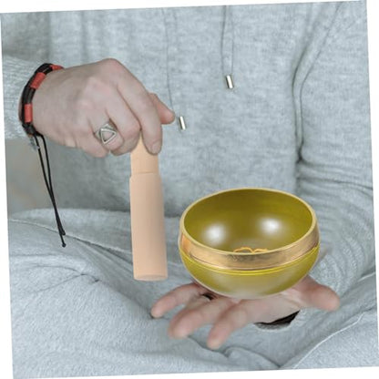 Copper Chime Singing Bowl Metal Meditation Bowl Stick Tibetan for Yoga Mindfulness and Stress Relief