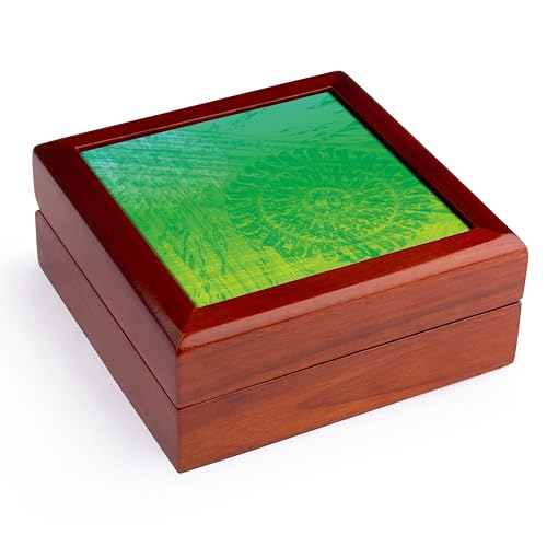 3dRose, Acceptance – Chakra Meditation Medallion – Yellow Green Blue, Jewelry Box 5.5x5.5 inch with 4 inch tile