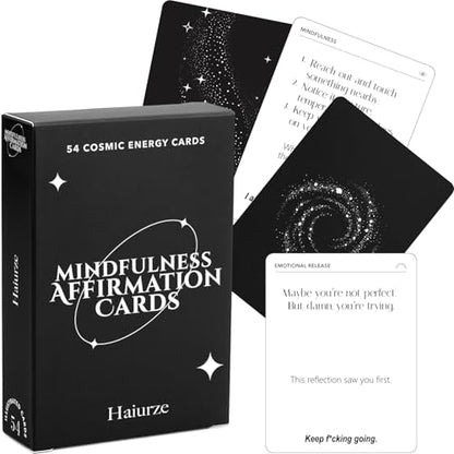 Affirmation Cards for Women – 54 Daily Mindfulness, Meditation & Emotional Release Cards with Unique Relationship Anxiety Relief Section | Universe-Themed Positive Self-Care Deck |Gifts for Women