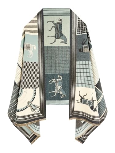 Women's Reversible Pashmina Shawl Wrap for Women Big Scarf Holiday Gifts - color: Bottle Green