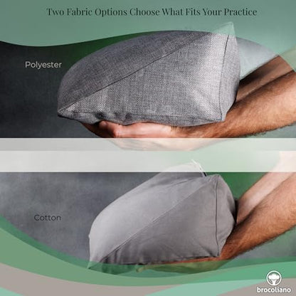 Meditation Cushion – Ergonomic Zafu Pillow for Yoga and Mindfulness – Washable Cover, Natural Buckwheat Fill, Premium Fabric (Cotton Blend/Polyester Variant) (Charcoal Grey, Medium)