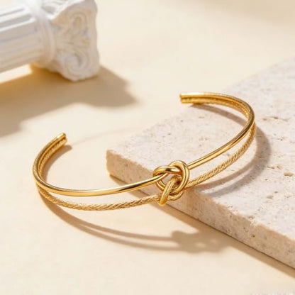 72ore Knot Bracelets for Women Gold Knot Bracelet Two Tone Knots Design Minimalist Wrist Jewelry for Daily Wear