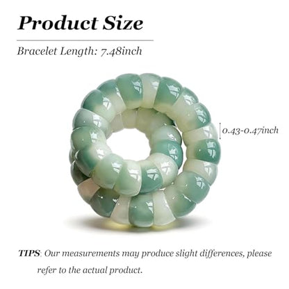 Roe Dolph Bodhi Bead Fidget Anxiety Bracelet for Women Men Chunky Stretch Beaded Mindful Jewelry Daily Reminder Gift for Mom Wife Friend - color: A3:green