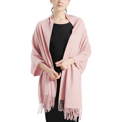 Pashmina Scarf and Shawl - Soft Women Pashminas Wrap for Wedding Evening Party dresses - color: G#. Old Pink