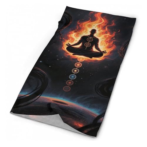Blacklight Seven Chakra Yoga Meditation Neck Gaiter Bandana, Breathable & Comfortable Neck Warmer for Men Women, Dust & Wind Protection Ski Face Mask for Outdoor Sports
