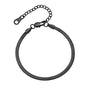 FindChic Elegant Herringbone Snake Chain Anklets/Bracelets 3MM/5MM Width Stainless Steel/18K Gold/Rose Gold Plated/Black 4 Color Options, 8.3'' 8.5'' 10.5'' Length, with Gift Box - color: B: 3mm 6.3'' bracelet (Black)