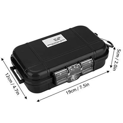 Alomejor Storage Case Shockproof Airtight Carry Box Container for Outdoor Survival(Black)