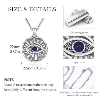 Evil Eye Necklace for Women 925 Sterling Silver, Protection Necklace with Blue Evil Eye Charm, Evil Eye/Lotus Pendant Jewelry, Birthday Christmas Gifts for Her - style: Blue Evil Eyes 05