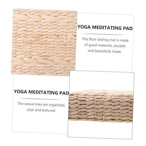 Alipis 1pc Boho Straw Mat for Yoga Meditation Decor Comfortable Seating Ground Pad