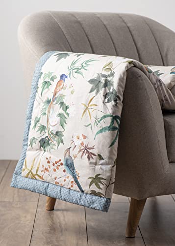Maison d' Hermine Throw Blanket for Couch Lightweight Soft Warm Breathable Cotton Throw Blankets for Bed Girls Boys Women Men Gifts Sofa Living Room Spring Summer (Hokuzai - Grey, 50'' X 60'')