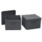 Household Essentials Square Fabric Storage Bins with Lids, Graphite, Set of 2 - color: Graphite