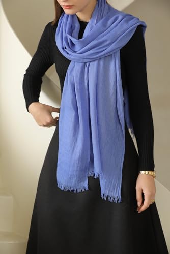 Pashmina Shawl Party Wraps Evening Dress Bridesmaid Long Cotton Scarves for Wedding - color: Sapphire Blue 24