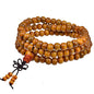 108 Mala Wooden Beads Bracelet Necklace Elastic Healing Wood Sandalwood Seed Buddhist Bracelet for Women Men Buddha Prayer Meditation Jewelry - color: I 1pc 8mm orange