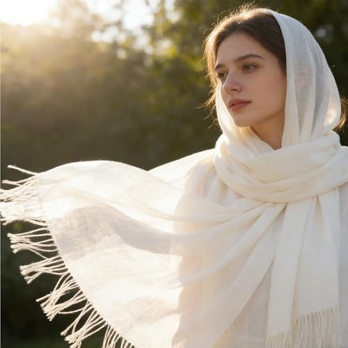 Thin Fashion Scarves for Women Spring Summer Sunprotection Lightweight Large Scarf Shawls Fall Neck Warm Wraps - color: Beige-thin