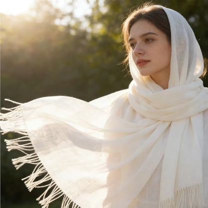 Thin Fashion Scarves for Women Spring Summer Sunprotection Lightweight Large Scarf Shawls Fall Neck Warm Wraps - color: Beige-thin