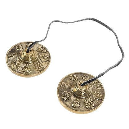 Delicate Copper Cymbals Bell for Yoga Meditation Handmade Religious Prop Lightweight Durable Instrument for Sound Therapy Mindfulness Practices