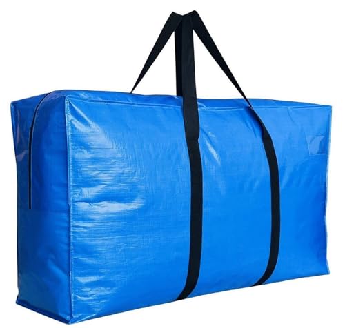 Extra Large Storage Duffle Bag with Zippers and Handles, Big Foldable Duffle Bag for Travel - color: PE Blue, size: xxlarge - 42"l x 13.5"w x 23"h