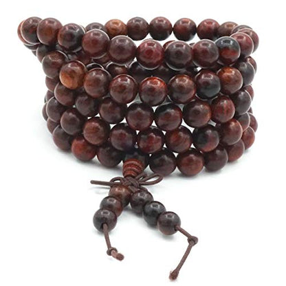Mala Beads Necklace Bracelet 108 beads 8 mm Prayer, Meditation or Wood Necklace