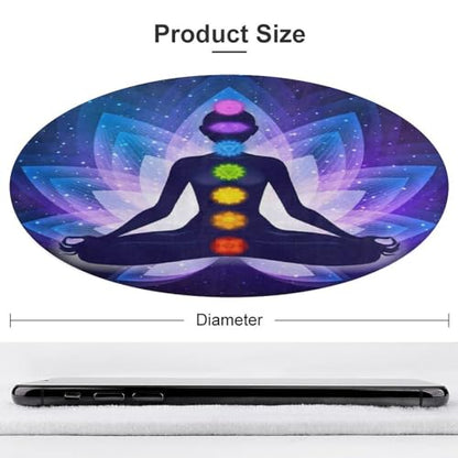 Chakra Silhouette of Female Doing Yoga Ultra Soft Non-Slip Area Rugs Indoor Coral Velvet Floor Mat Short Flannel Carpet for Living Room Bedroom Dining Room