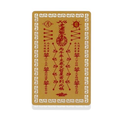 I-MART Tai Sui Amulet 2026 Feng Shui Card, General Wen Zhe Year of The Horse Protection Talisman, Tai Sui Card 2026 for Luck, Harmony & Prosperity, Pocket Size Feng Shui Gift 3.2x2 Inches (Size G) - size: Size G