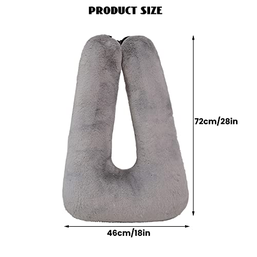 Travel Pillow Car Pillow(28x18in) U Shaped Cushion Pillow, Long Distance Travel Sleep Pillow for Head and Body Support for Adults Children (Grey) - color: Grey