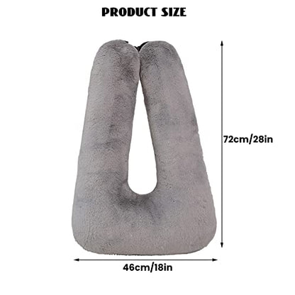 Travel Pillow Car Pillow(28x18in) U Shaped Cushion Pillow, Long Distance Travel Sleep Pillow for Head and Body Support for Adults Children (Grey) - color: Grey