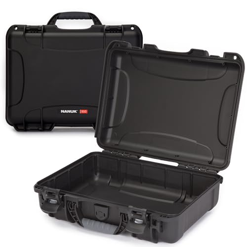 NANUK 910 Empty Waterproof Hard Case – 14.3” x 11.1” x 4.7”, Protective Case for Gear – Impact-Resistant, Dustproof, Airline Carry-On Approved – Made in Canada, Black - color: Black, style: Empty