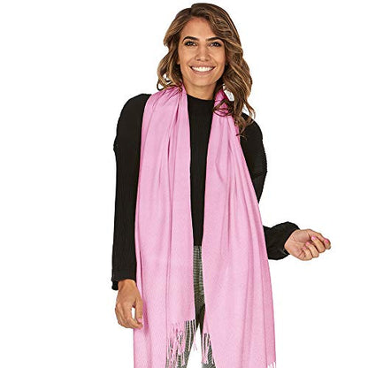 Shawl Wrap for Women Large Pashmina Scarf Evening Dress Bridesmaid Wedding Bridal - color: Light Pink