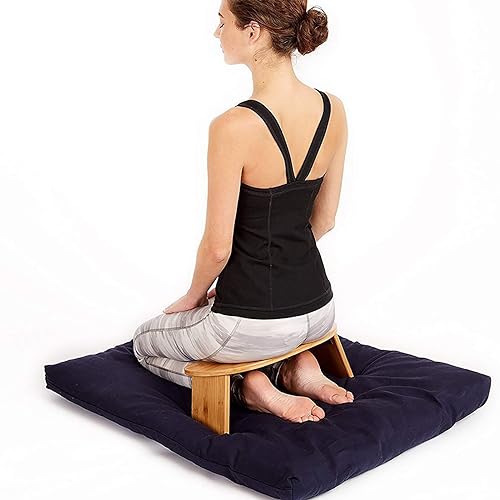 TsoLay Meditation Bench with Folding Legs, Meditation Chair with Round Edges, Easy on HIPS and Knees, Comfortable for Kneeling or Sitting, Perfect for Deeper & Longer Outdoor Meditation