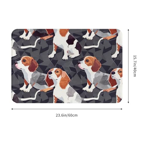 Beagle Patterns Printed Flannel Non - Slip Floor Mat 16x24in - Soft Plush Microfiber Rug for Every Indoor Space - color: Beagle Patterns