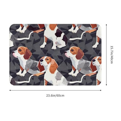 Beagle Patterns Printed Flannel Non - Slip Floor Mat 16x24in - Soft Plush Microfiber Rug for Every Indoor Space - color: Beagle Patterns