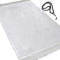 Modefa Luxury Velvet Prayer Rug with Prayer Beads | Soft Elegant Muslim Turkish Janamaz Sajada Carpet for Men and Women | Plain Solid Prayer Mat Ramadan Eid Gift - Paisley (Vanilla Creme) - color: Vanilla Creme