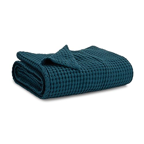 Comfy Cubs Waffle Weave Baby Blanket - 40” x 40” Cotton Blanket with Textured Design - Lightweight Swaddle for Bed, Crib, Stroller, or Couch - Soft and Cozy Cover for Toddlers, Boys & Girls - Neptune - color: Neptune, size: 40" X 40"