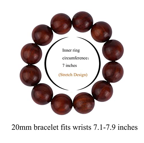 Prayer Bead bracelet Mala Beaded Bracelets for Men Women 12/15MM … - color: 20mm 12 beads Rosewood