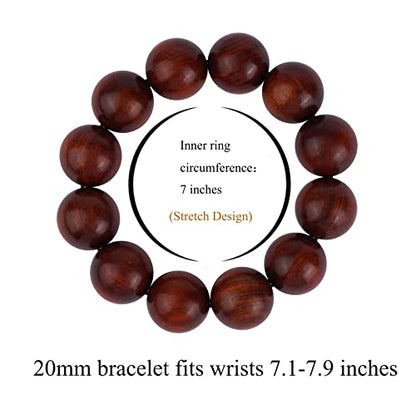 Prayer Bead bracelet Mala Beaded Bracelets for Men Women 12/15MM … - color: 20mm 12 beads Rosewood