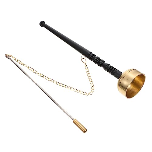 Buddhism Copper Yin Qing Chime for Meditation Sound Percussion Instrument with Wooden Handle for Temple Rituals and Mindfulness Practices