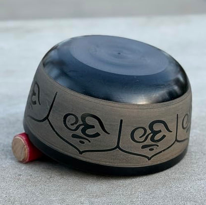 Tibetan Meditation Hindu OM Singing Bowl Mallet Mat Cushion Set (7 Inches, Om) - color: OM, size: 7 Inches