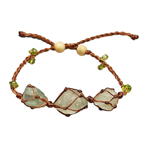 Crystal bracelet bracelet, amethyst, blue and green crystal. Handmade raw stone bracelet. Exquisite box packaging. Gifts for all occasions. - color: GREEN