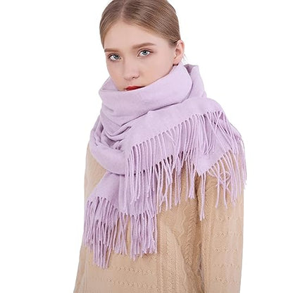 RIIQIICHY Winter Scarfs for Women Pashmina Shawls Wraps for Evening Dresses Large Warm Soft Scarves - color: Lavender