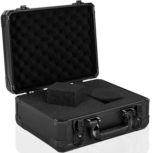 12.6 Inch Carrying Case With Customizable Pre-Diced Foam, Aluminum Case, Aluminum Alloy Sturdy Build, Storage Case for Microphone, Equipment, Camera, Tools, Recorder, etc - size: 12.6x9.8x5.5 Inch