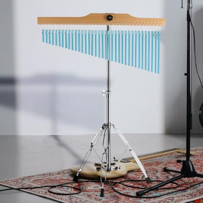 EASTROCK 36 Note Chimes Musical Instruments Percussion Instrument Single-row Chime Bar Chimes Percussion Height-Adjustable Stand Blue - color: 36note Blue