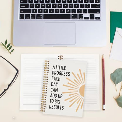 BearCake Boho Sun Inspirational Motivational Notebooks Journal,Mental Health Gifts, a Little Progress Each Day Can Add Up to Big Results Notebooks,Boho Sunshine Notebook,Spiral Notebook 5.5x8.3 - color: white-physiotherapy-sunrise