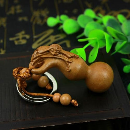 Antique Gourd Wooden Statue Accents Zen Meditation Wood Sculpture Decor for Living Room Spa Or Yoga Studio Centerpiece Books Living Room Bedroom Ornament