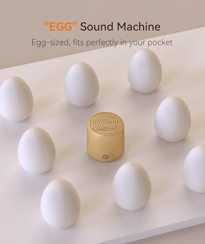 Dreamegg Sound Machine for Baby&Adults - Travel Sound Machine for Sleep, Features Powerful Battery, Egg-Sized, 16 Soothing Sounds, Timer, Sound Machine for Baby Adults Office Privacy Home Gift, Wood