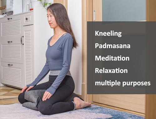 Meditation Cushion,Velvet Meditation Pillow and Zabuton 2-in-1 Portable Design(50 * 70CM). (Dark Gray, Service H：9cm)