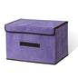 LELE LIFE Foldable Storage Box with Dustproof Lid and Handle, Foldable Storage Bin Collapsible Storage Organizer for Closet, Bedroom, Home, Purple