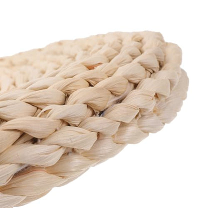 Healifty Woven Meditation Floor Mat Double-Layer 30x30cm Handmade Straw Cushion Thickened Tatami Seat Pad for Indoor Zen Sitting and Yoga