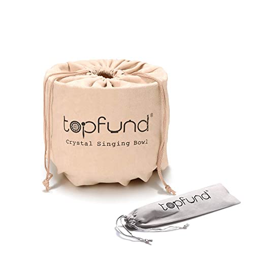 TOPFUND 528 Hz Solfeggio Crystal Singing Bowl 8 inch with Heavy Duty Carrying Case and Suede Mallet - color: 528Hz Singing Bowl, size: 8 inch