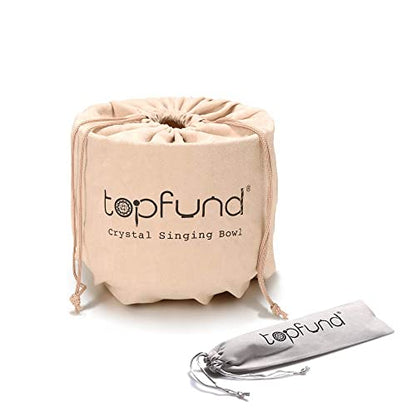 TOPFUND 528 Hz Solfeggio Crystal Singing Bowl 8 inch with Heavy Duty Carrying Case and Suede Mallet - color: 528Hz Singing Bowl, size: 8 inch