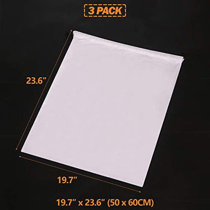 3 Pack Jumbo Drawstring Dust Covers Large Cloth Storage Pouch String Bag for Handbags Purses Shoes